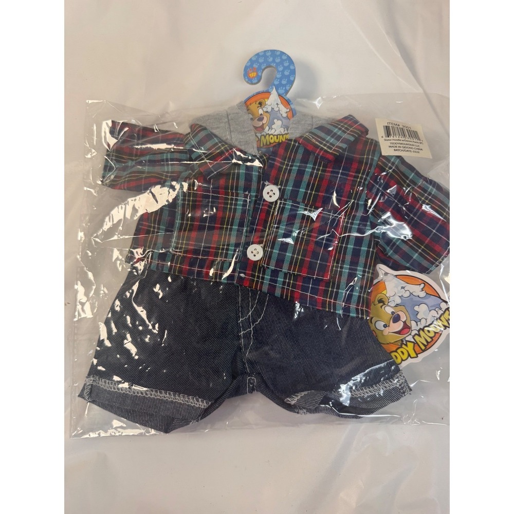 Teddy Mountain Skater Hoodie & Denim Pants 8" Plush Doll Outfit Set 3001 New